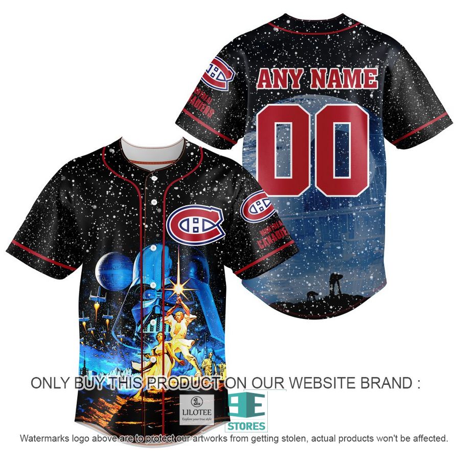 Personalized NHL Montreal Canadiens With Star War Concepts Baseball Jersey 9