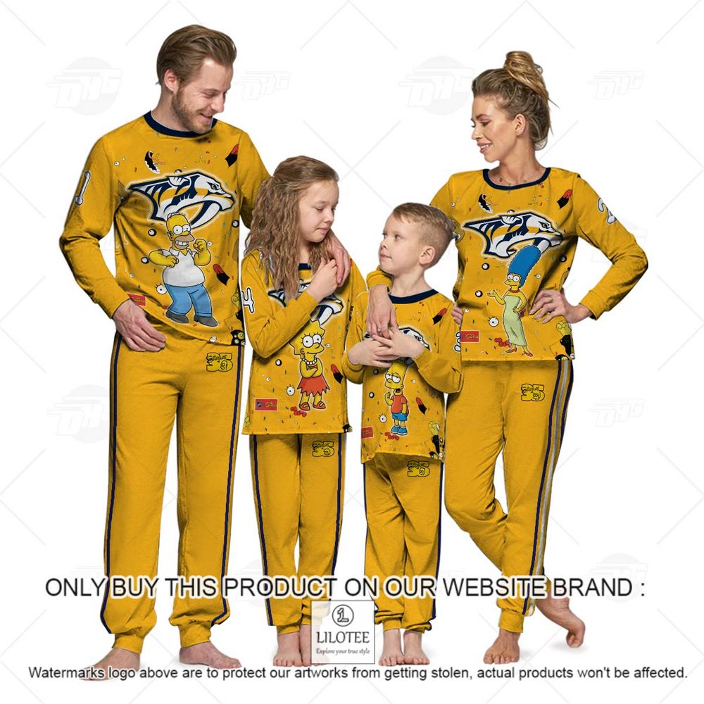 Personalized NHL Nashville Predators Jersey The Simpsons Longsleeve Pajamas Set - LIMITED EDITION 12
