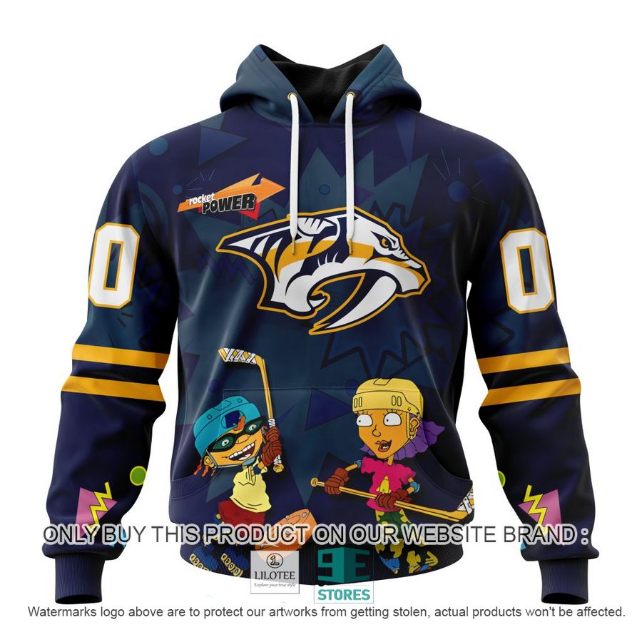 Personalized NHL Nashville Predators Rocket Power 3D Full Printed Hoodie, Shirt 19