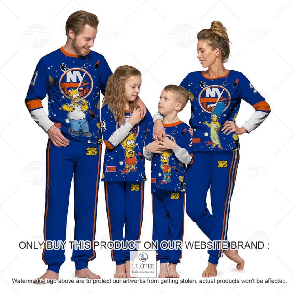 Personalized NHL New York Islanders Jersey The Simpsons Longsleeve Pajamas Set - LIMITED EDITION 13