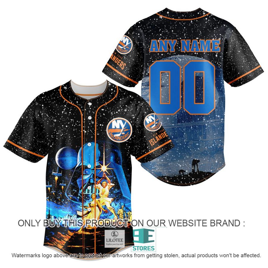 Personalized NHL New York Islanders With Star War Concepts Baseball Jersey 8