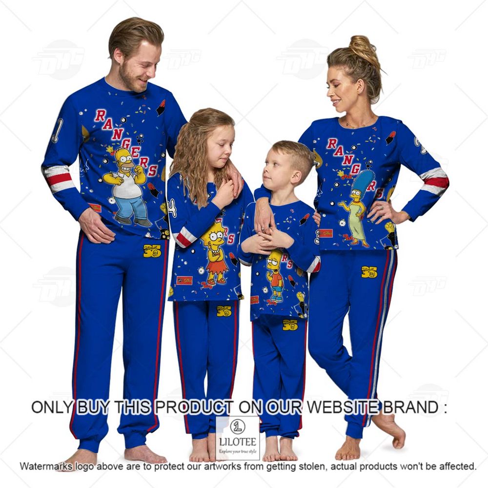 Personalized NHL New York Rangers Jersey The Simpsons Longsleeve Pajamas Set - LIMITED EDITION 13