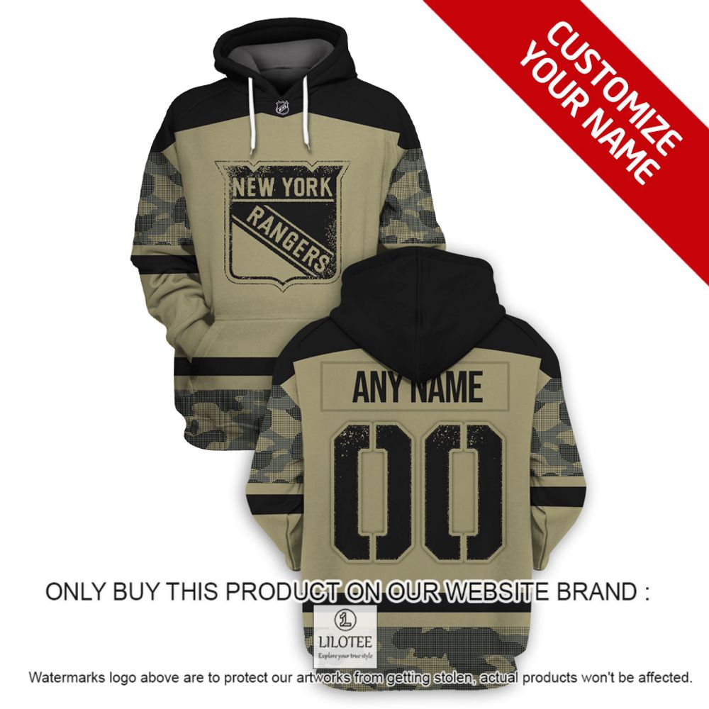 Personalized NHL New York Rangers Military Jersey Camo 3D Hoodie, Shirt - LIMITED EDITION 16