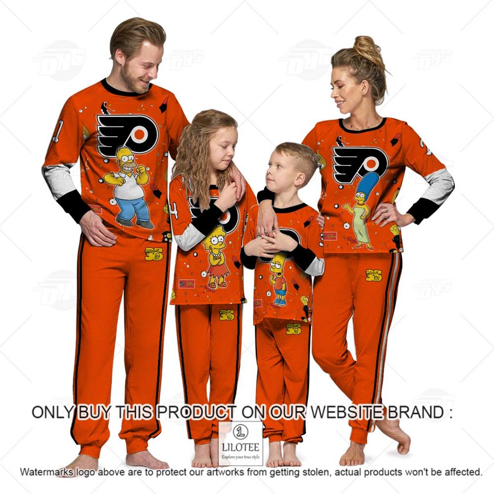 Personalized NHL Philadelphia Flyers Jersey The Simpsons Longsleeve Pajamas Set - LIMITED EDITION 13