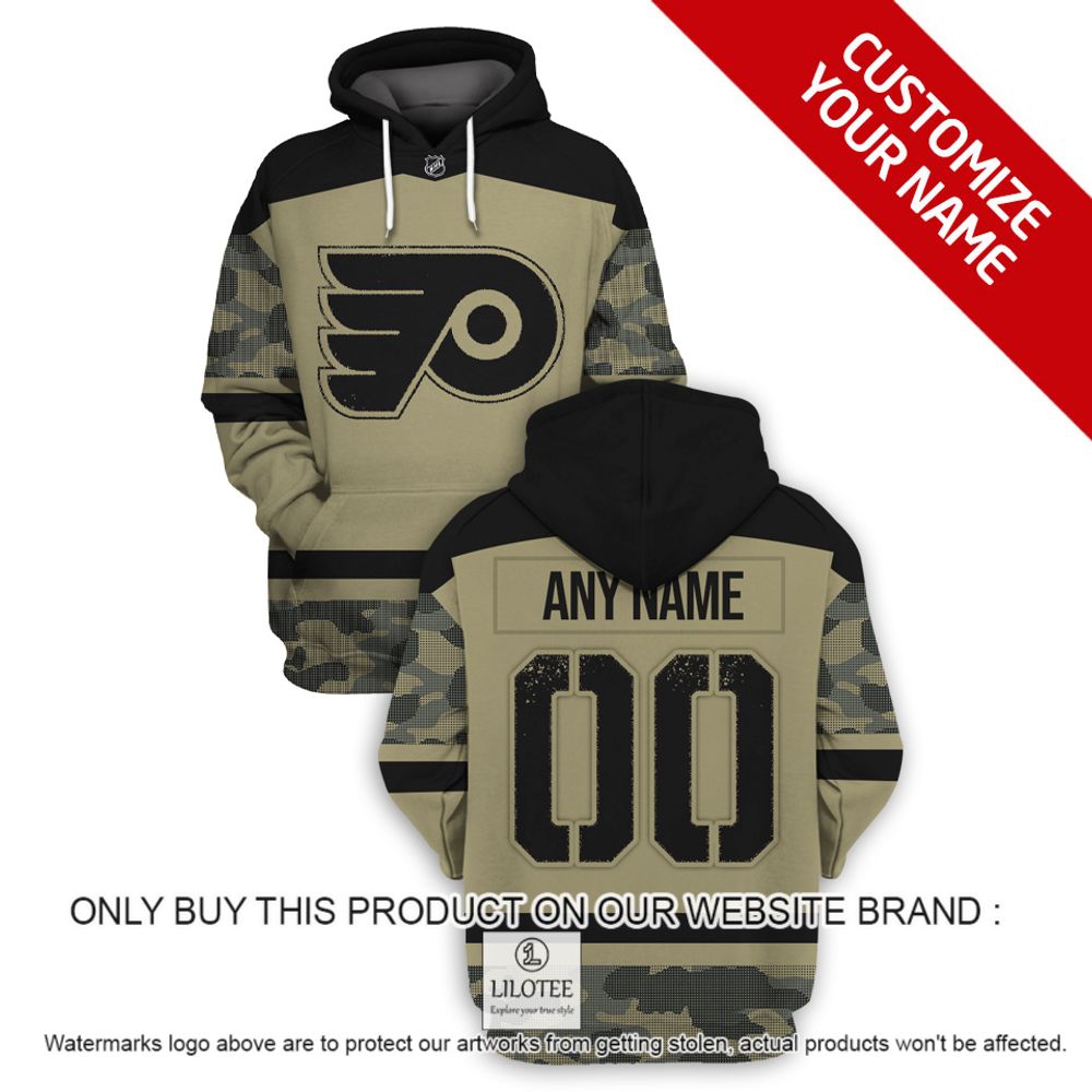Personalized NHL Philadelphia Flyers Military Jersey Camo 3D Hoodie, Shirt - LIMITED EDITION 17