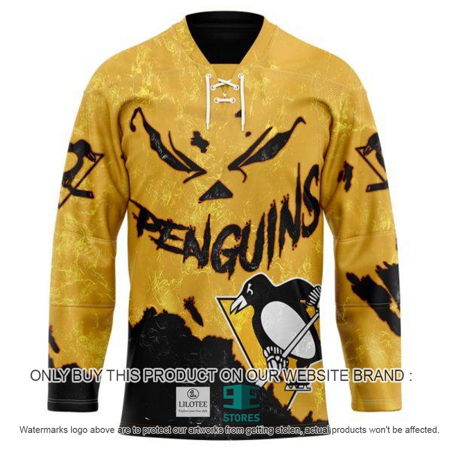 Personalized NHL Pittsburgh Penguins Demon Face Hockey Jersey 5