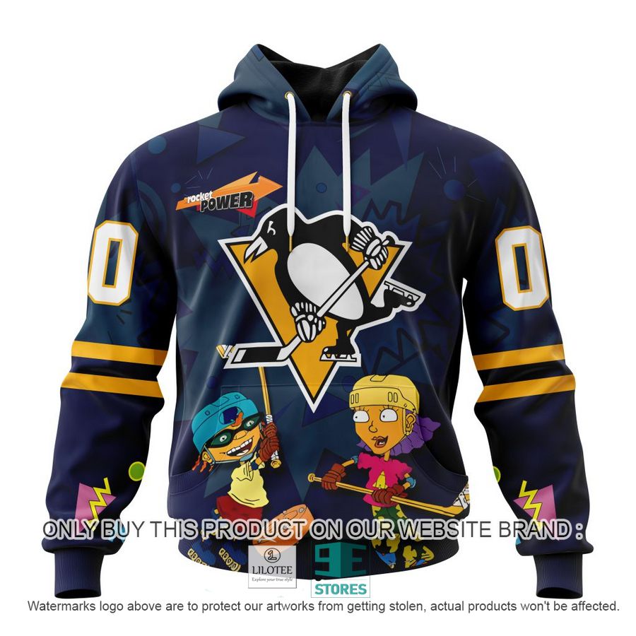 Personalized NHL Pittsburgh Penguins Rocket Power 3D Full Printed Hoodie, Shirt 18