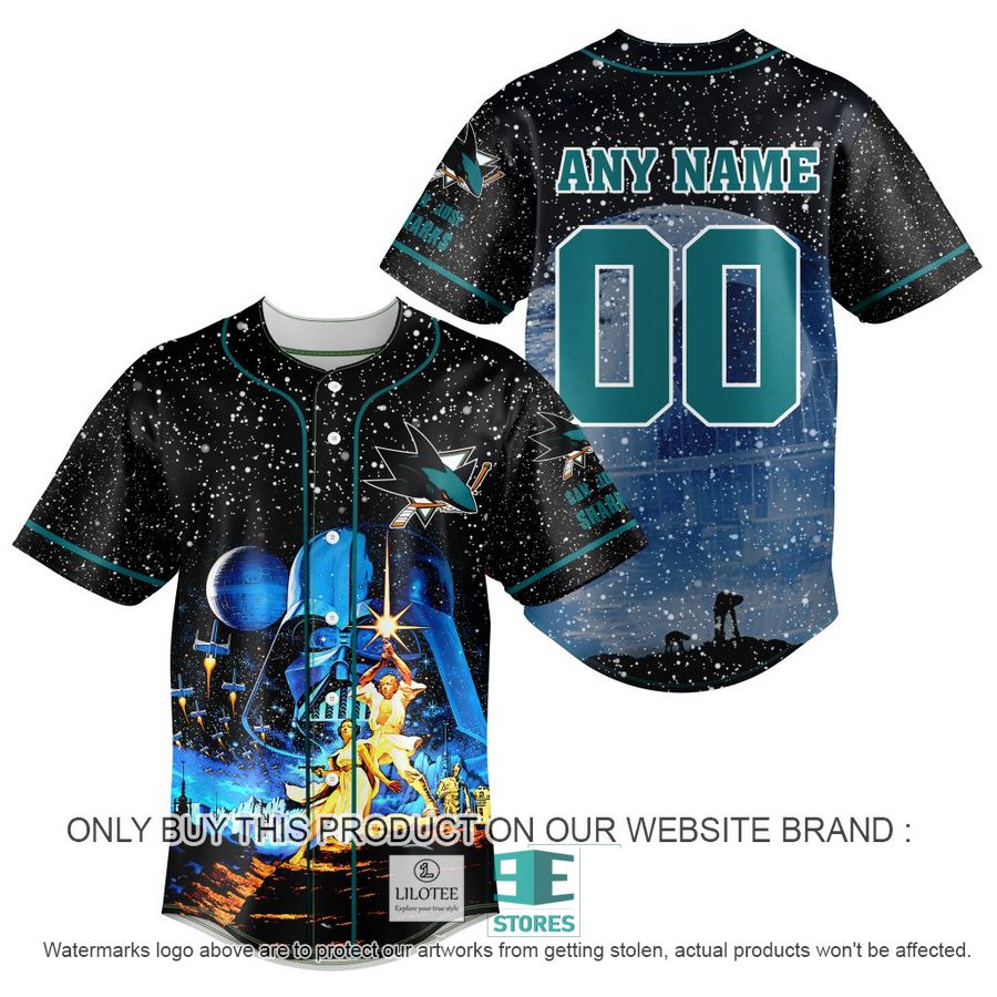 Personalized NHL San Jose Sharks With Star War Concepts Baseball Jersey 8