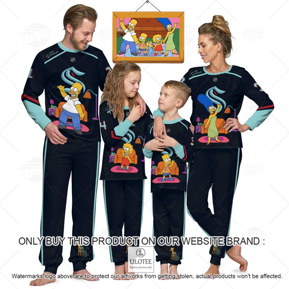 Personalized NHL Seattle Kraken Jersey The Simpsons Longsleeve Pajamas Set - LIMITED EDITION 12