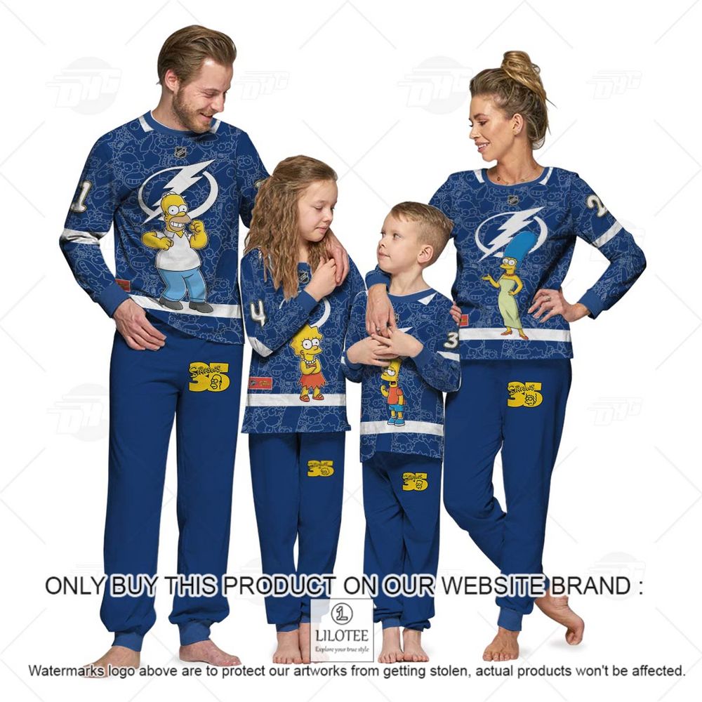 Personalized NHL Tampa Bay Lightning Jersey The Simpsons Longsleeve Pajamas Set - LIMITED EDITION 12