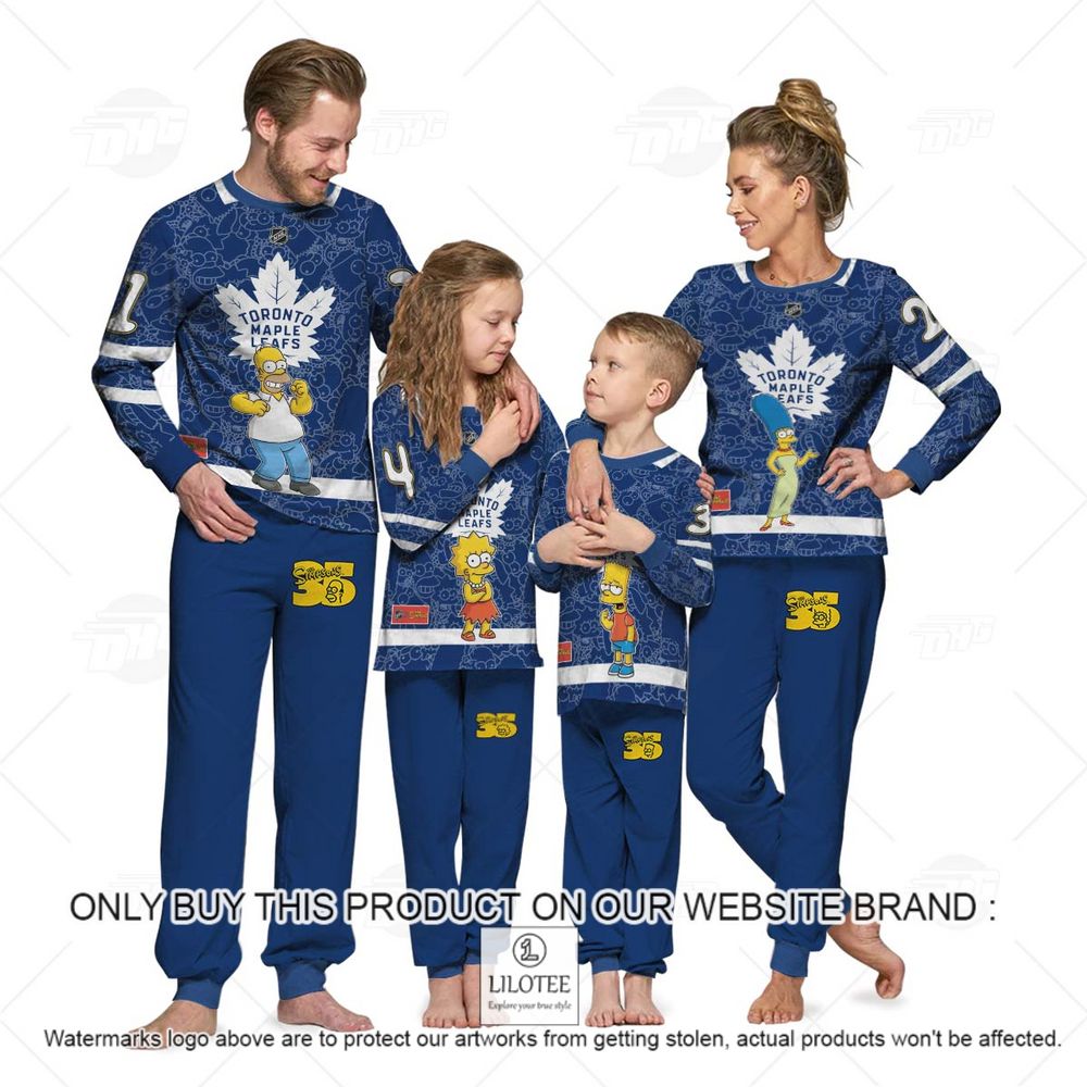 Personalized NHL Toronto Maple Leafs Jersey The Simpsons Longsleeve Pajamas Set - LIMITED EDITION 12