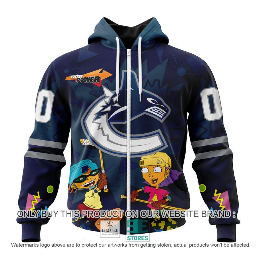 Alternative view of Personalized NHL Vancouver Canucks Rocket Power 3D Full Printed Hoodie, Shirt
