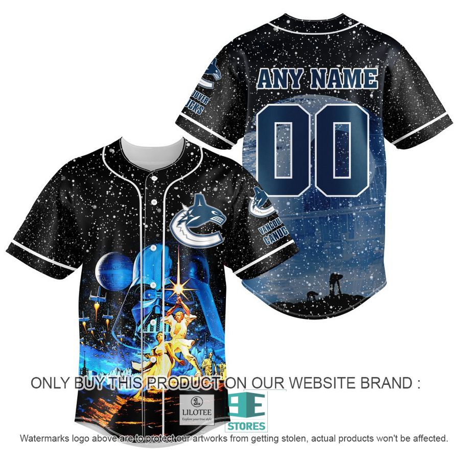 Personalized NHL Vancouver Canucks With Star War Concepts Baseball Jersey 8