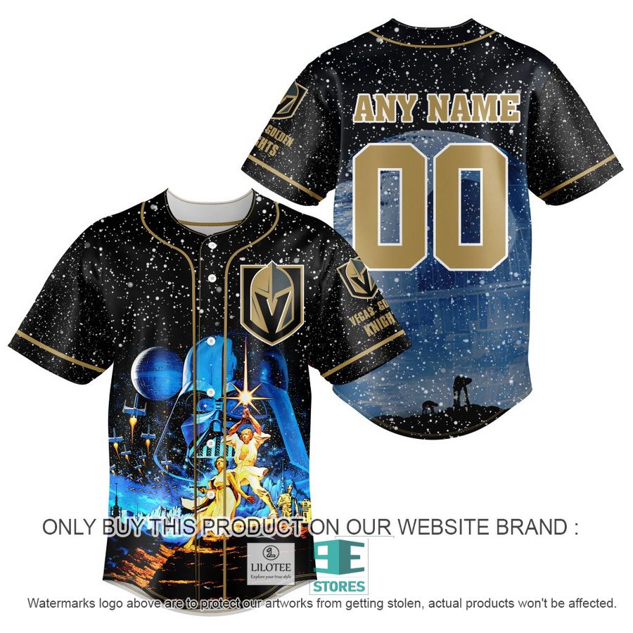 Personalized NHL Vegas Golden Knights With Star War Concepts Baseball Jersey 8
