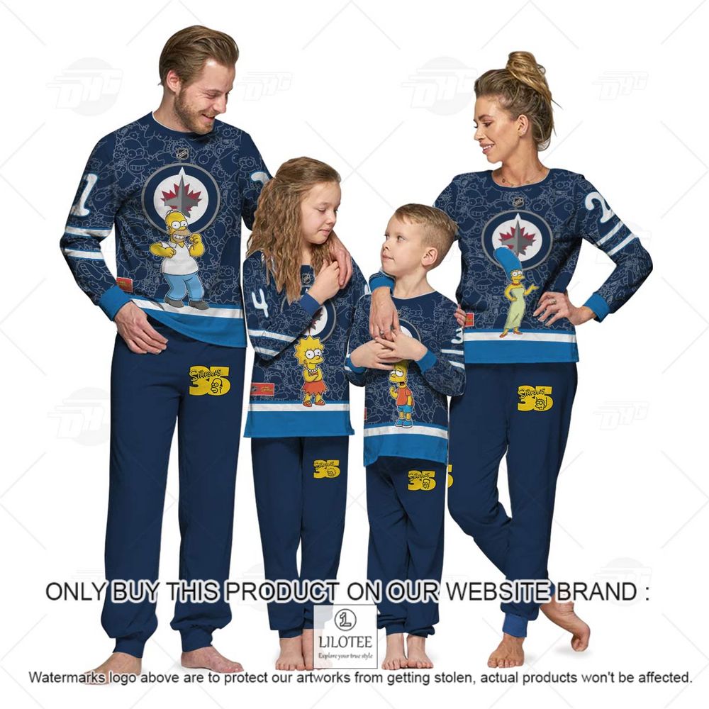 Personalized NHL Winnipeg Jets Jersey The Simpsons Longsleeve Pajamas Set - LIMITED EDITION 12