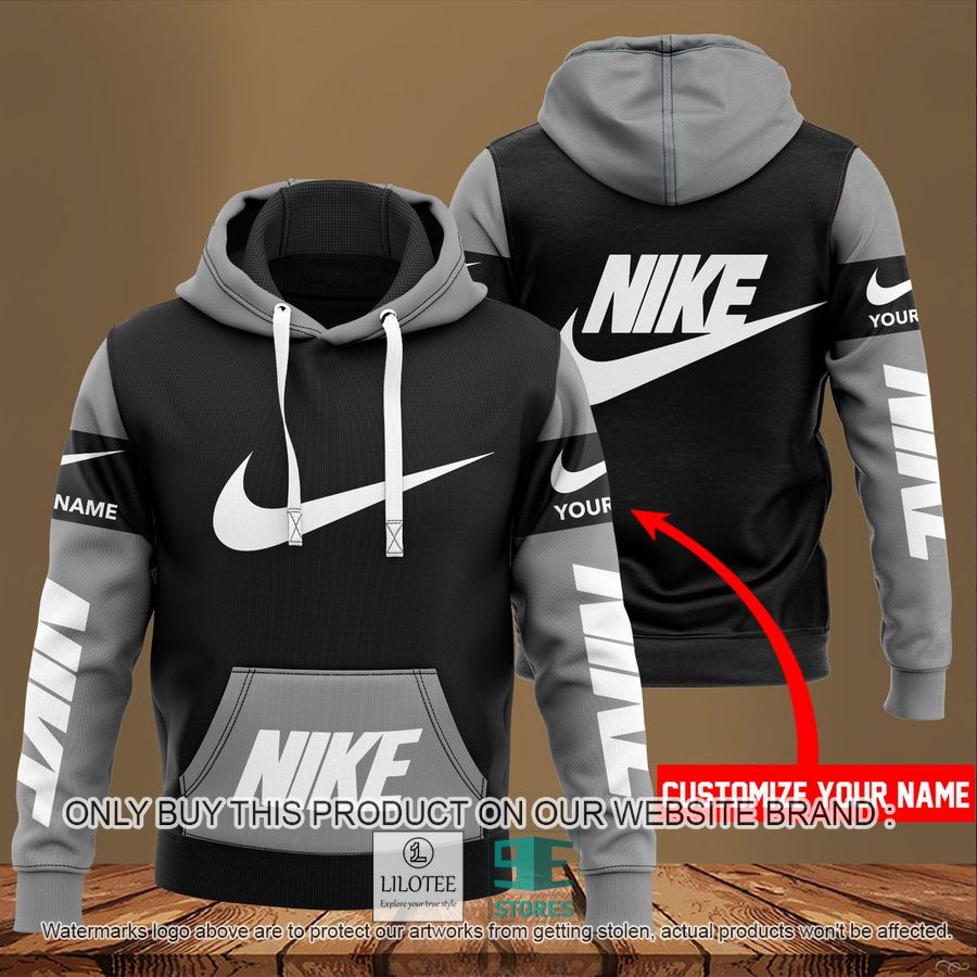 Personalized Nike grey black 3D Hoodie - LIMITED EDITION 8