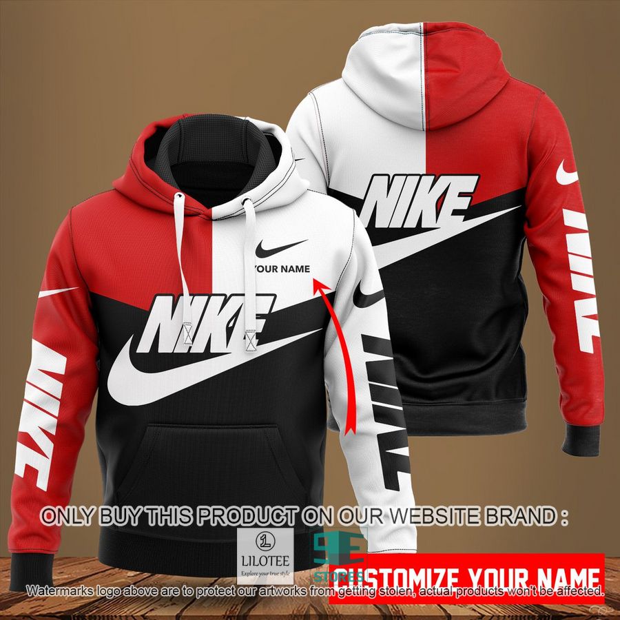 Personalized Nike logo black red white 3D Hoodie - LIMITED EDITION 8