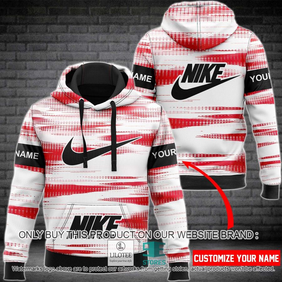Personalized Nike logo white red 3D Hoodie - LIMITED EDITION 9