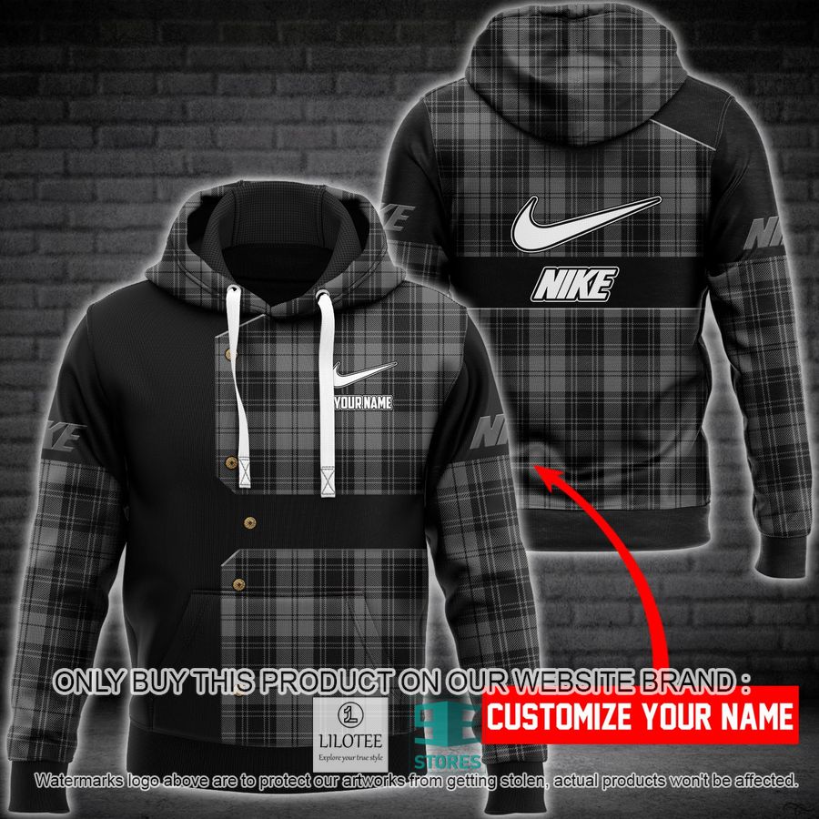 Personalized Nike Plaid black 3D Hoodie - LIMITED EDITION 9