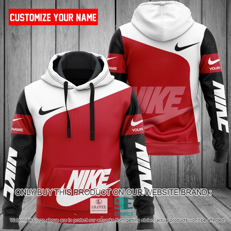 Personalized Nike Red 3D All Over Print Hoodie 8