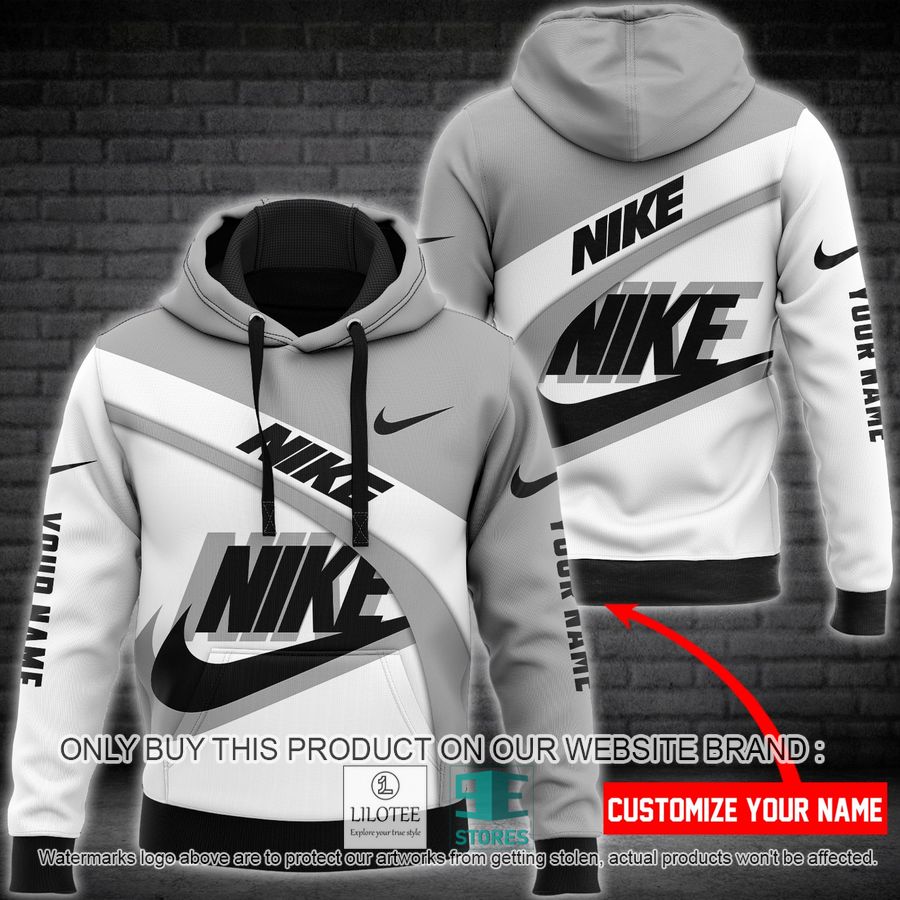 Personalized Nike white grey 3D Hoodie - LIMITED EDITION 8