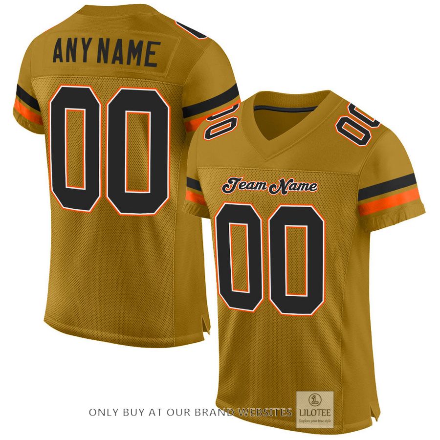 Personalized Old Gold Black-Orange Football Jersey - LIMITED EDITION 17
