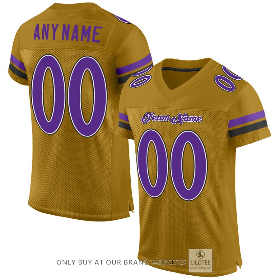 Personalized Old Gold Purple-Black Football Jersey - LIMITED EDITION 16