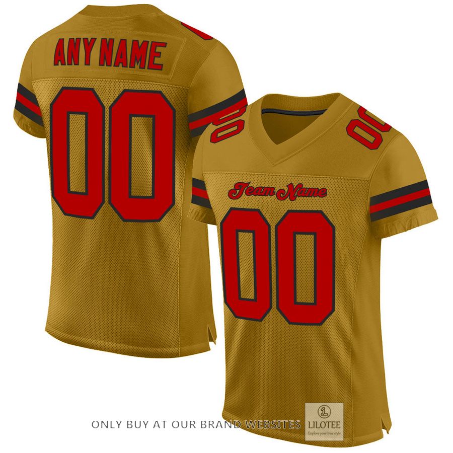 Personalized Old Gold Red-Black Football Jersey - LIMITED EDITION 17