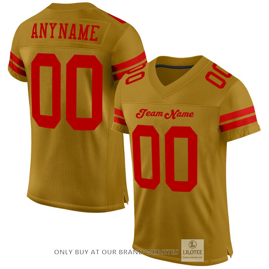 Personalized Old Gold Red Football Jersey - LIMITED EDITION 17