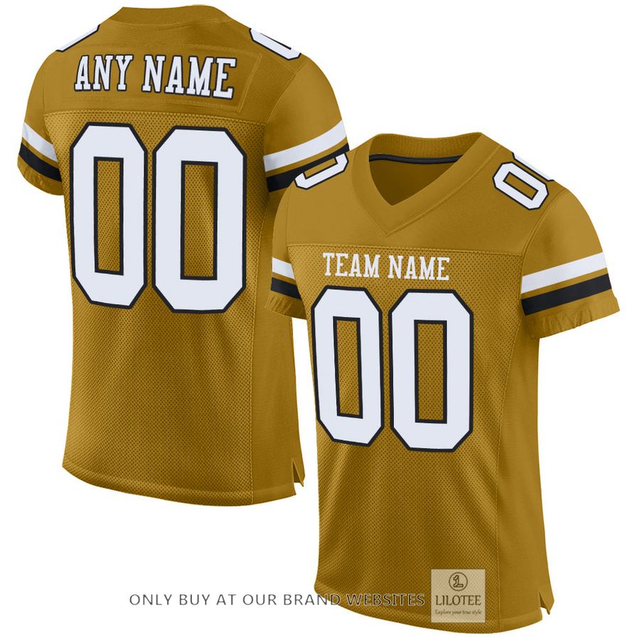 Personalized Old Gold White-Black Football Jersey - LIMITED EDITION 16