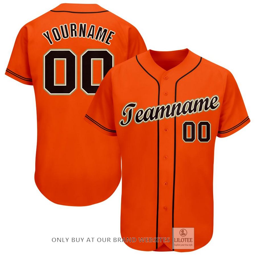 Personalized Orange Black Cream Baseball Jersey - LIMITED EDITION 9