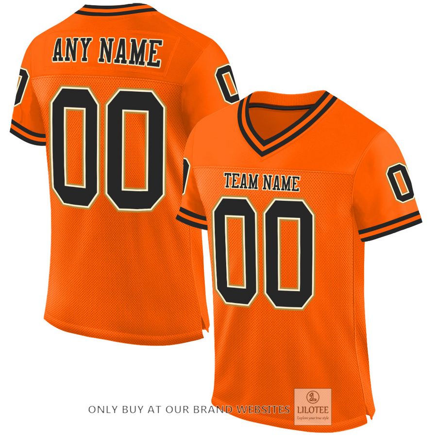Personalized Orange Black-Old Gold Football Jersey - LIMITED EDITION 17