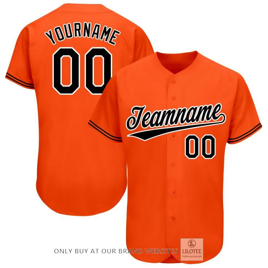 Personalized Orange Black White Baseball Jersey - LIMITED EDITION 7