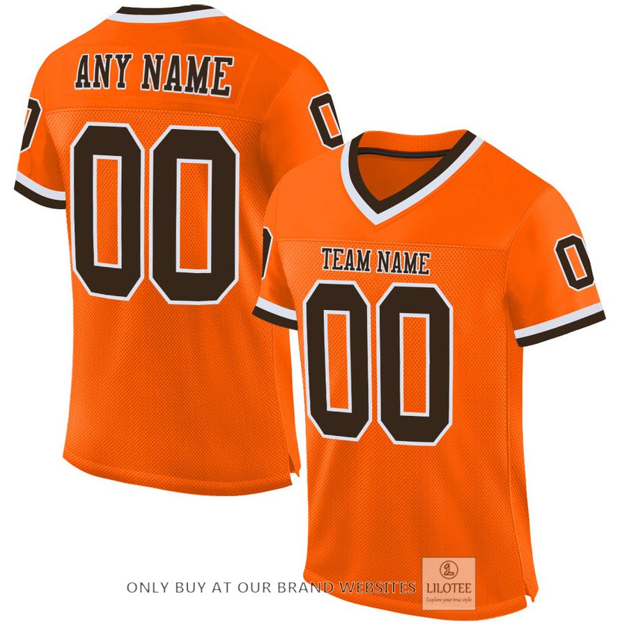 Personalized Orange Brown-White Football Jersey - LIMITED EDITION 16