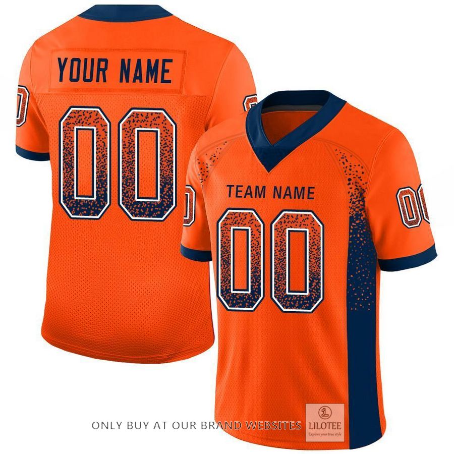 Personalized Orange Navy White Mesh Drift Football Jersey - LIMITED EDITION 5