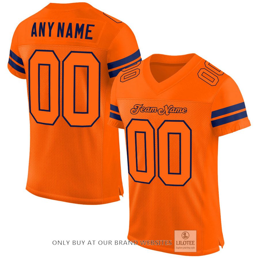 Personalized Orange Orange-Navy Football Jersey - LIMITED EDITION 32