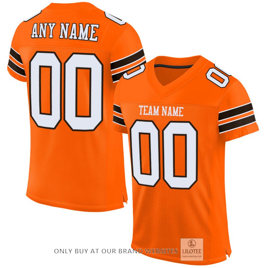 Personalized Orange White-Brown Football Jersey - LIMITED EDITION 16