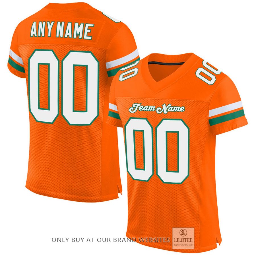 Personalized Orange White-Kelly Green Football Jersey - LIMITED EDITION 33