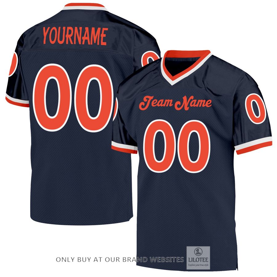 Personalized Orange-White Navy Football Jersey - LIMITED EDITION 16