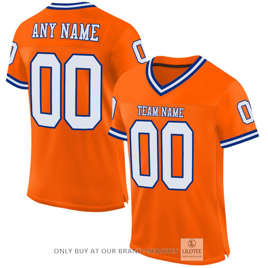 Personalized Orange White-Royal Football Jersey - LIMITED EDITION 17