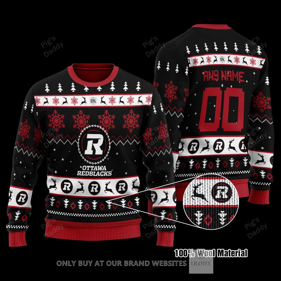 Personalized Ottawa Redblacks Wool Sweater 9