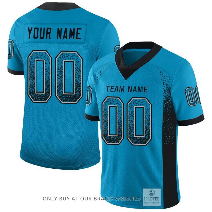 Personalized Panther Blue Black Light Gray Mesh Drift Football Jersey - LIMITED EDITION 5