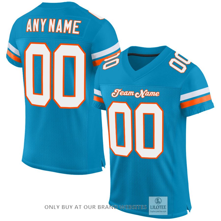 Personalized Panther Blue White-Orange Football Jersey - LIMITED EDITION 16