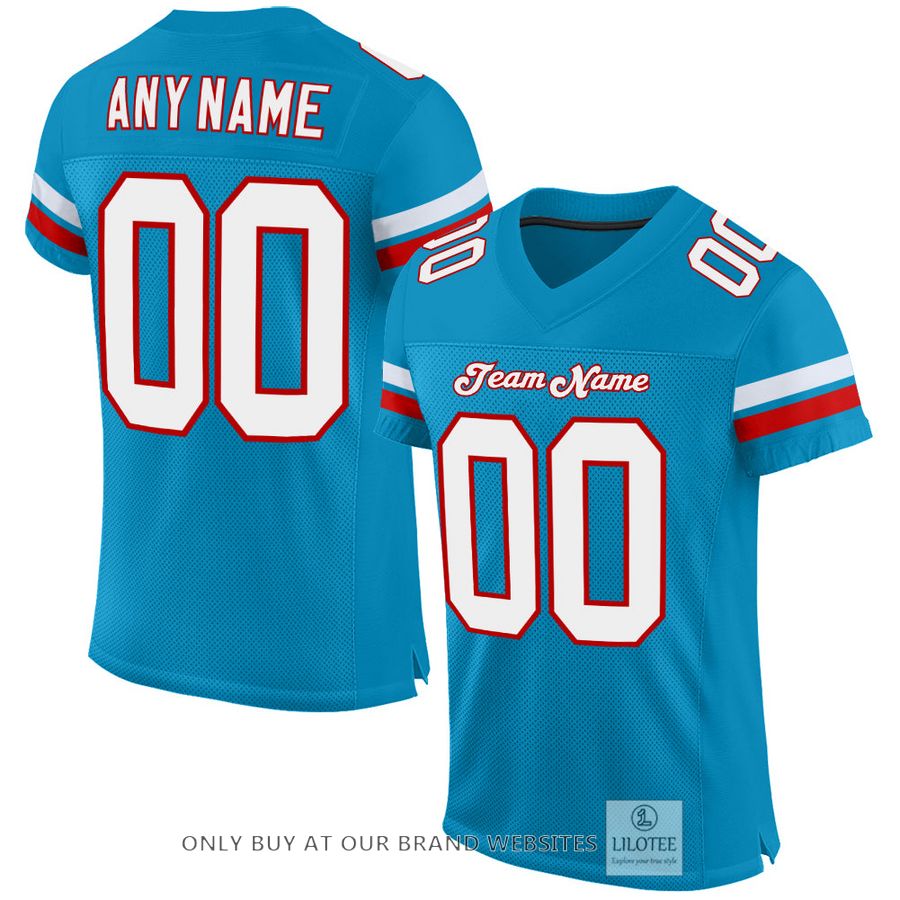 Personalized Panther Blue White-Red Football Jersey - LIMITED EDITION 16