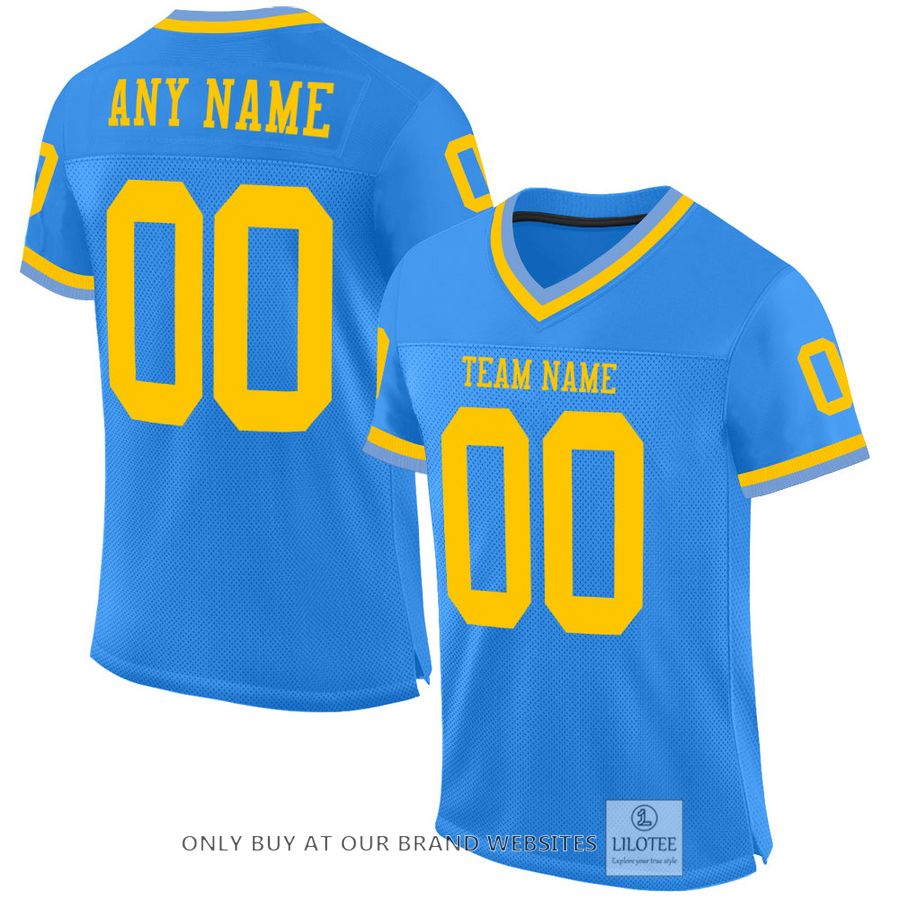 Personalized Powder Blue Gold Football Jersey - LIMITED EDITION 16