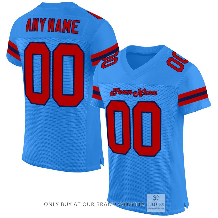 Personalized Powder Blue Navy Red Football Jersey - LIMITED EDITION 32