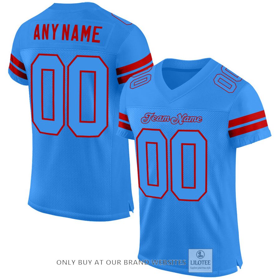 Personalized Powder Blue Powder Blue-Red Football Jersey - LIMITED EDITION 32