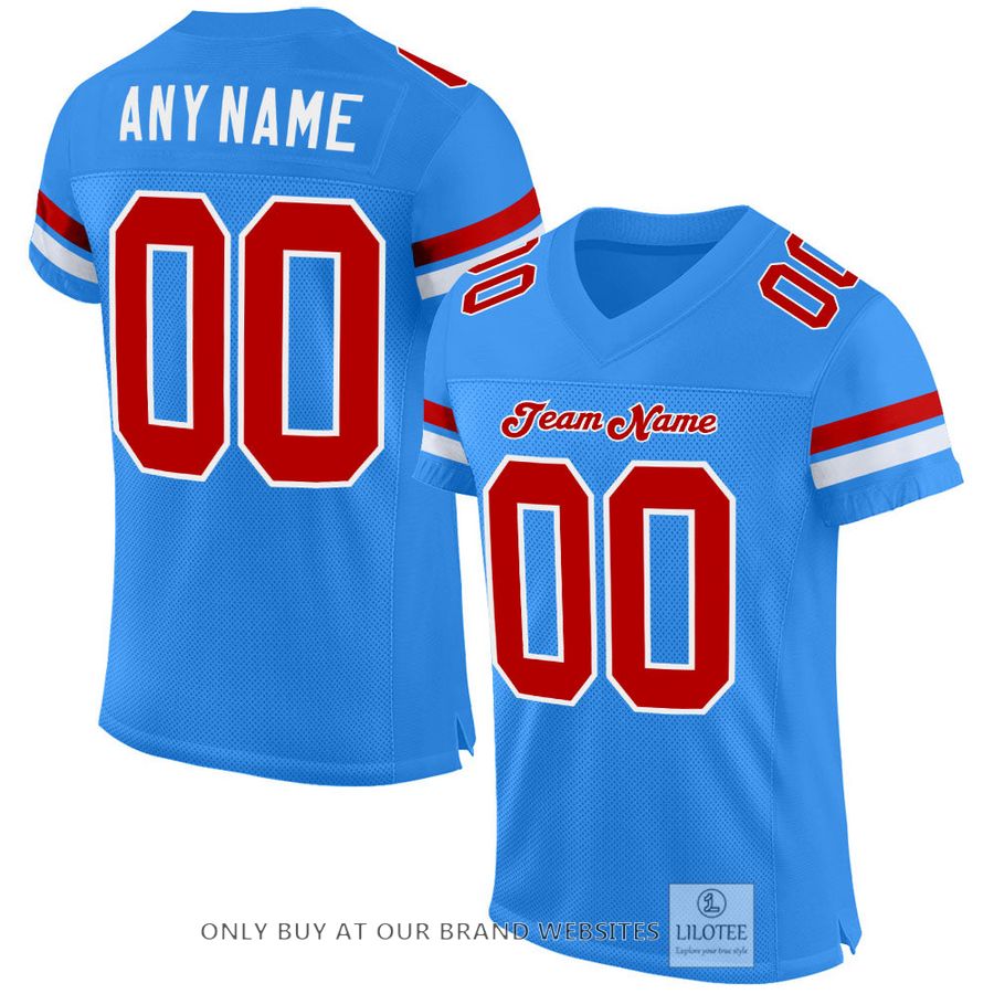 Personalized Powder Blue Red-White Football Jersey - LIMITED EDITION 17