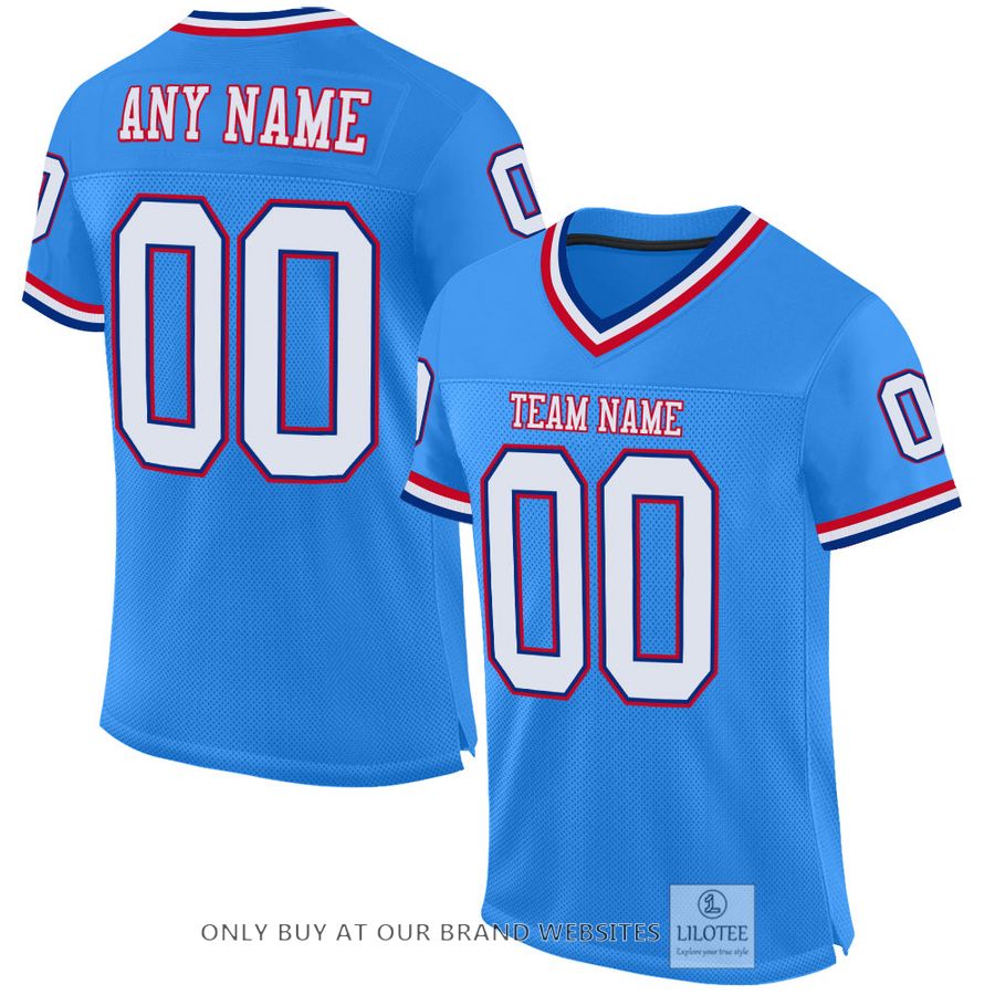 Personalized Powder Blue Royal White Football Jersey - LIMITED EDITION 33