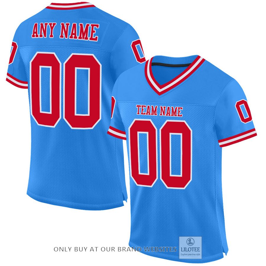 Personalized Powder Blue White-Red Football Jersey - LIMITED EDITION 33